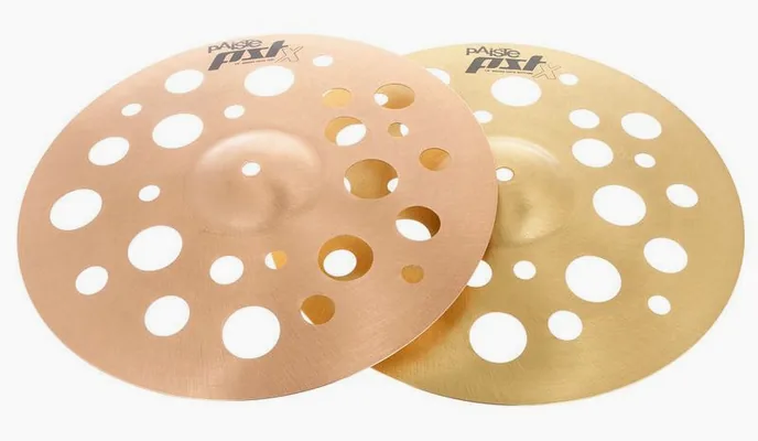 Paiste 14" PSTX Swiss Hats, vue de trois quarts, photo 2