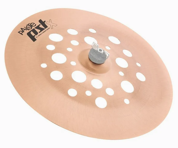 Paiste 16" PSTX Swiss Flanger Crash, vue de près, de face