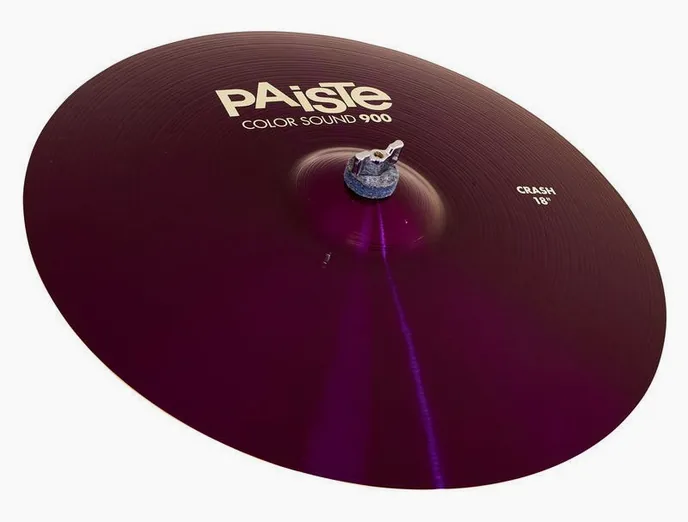 Paiste 18" 900 Color Sound Crash PRP, vue de près, de face