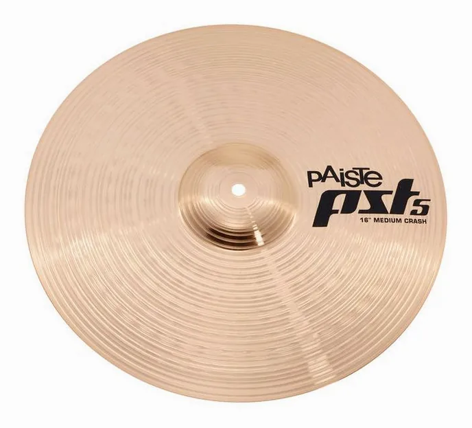 Paiste PST5 16" Medium Crash '14, vue de trois quarts, photo 2