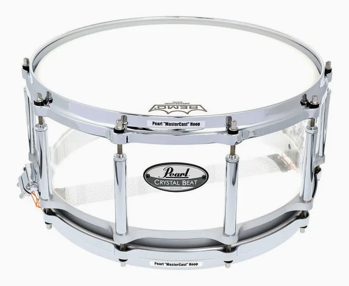 Pearl 14"x6,5" CRB Free Float. Clear, vue de face