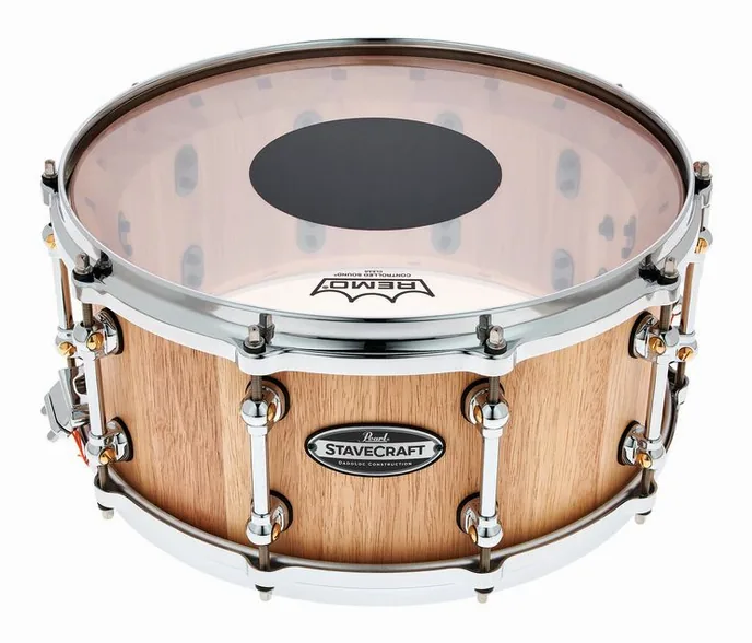 Pearl 14"x6,5" StaveCraft Thai Oak, vue de près, de face