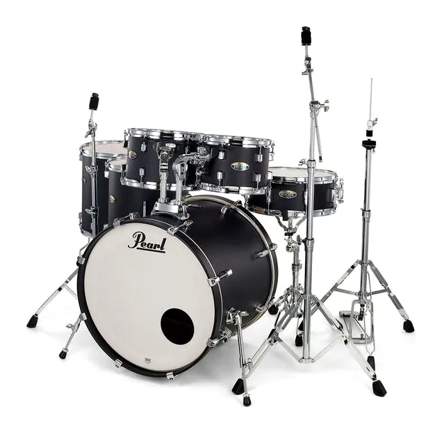 Pearl Decade Maple 6pc Satin Black, vue de près, de face