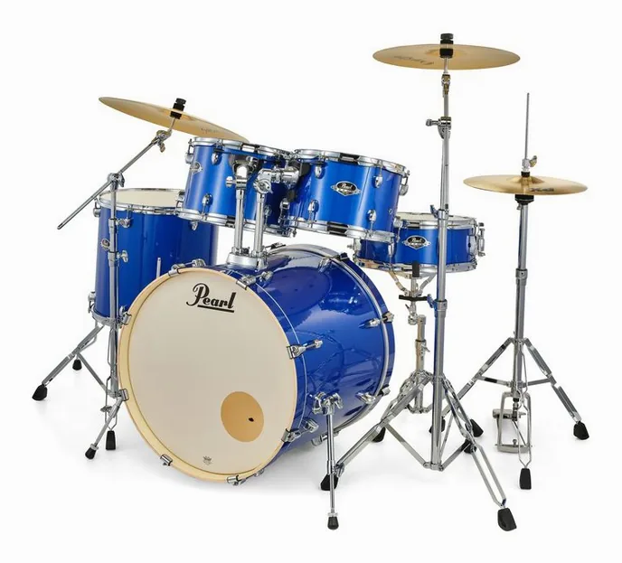Pearl Export 22" Rock Mid. Blue, sur fond neutre