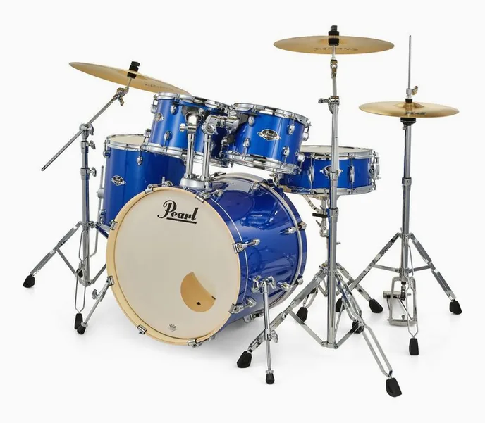 Pearl Export 22" Standard Mid. Blue, vue de face
