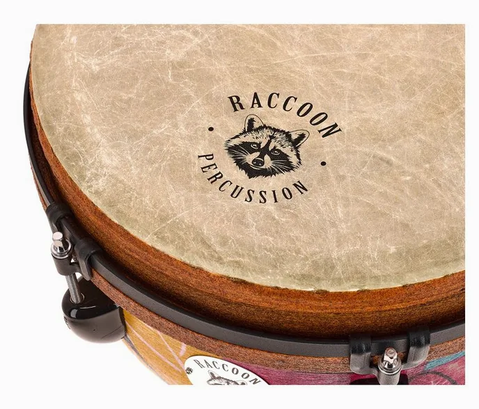 Raccoon 12" Jumbo Djembe - Jungle, vue de près, photo 4