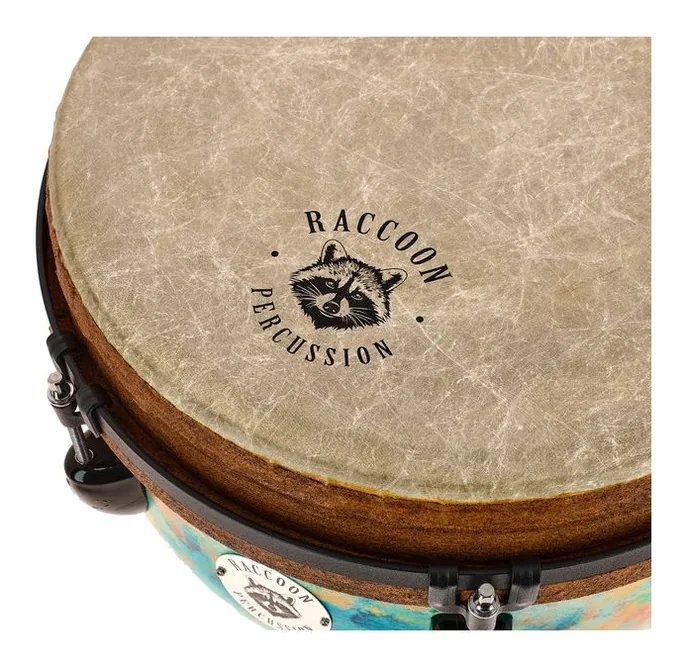 Raccoon 12" Jumbo Djembe - Turquoise, vue de profil, photo 4