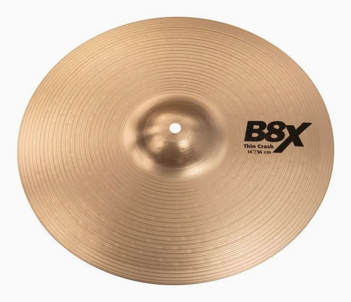 Sabian 14" B8X Thin Crash, de face sur fond neutre