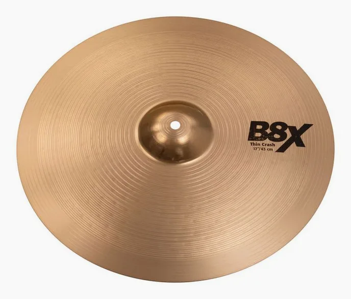 Sabian 17" B8X Thin Crash, vue de près, de face