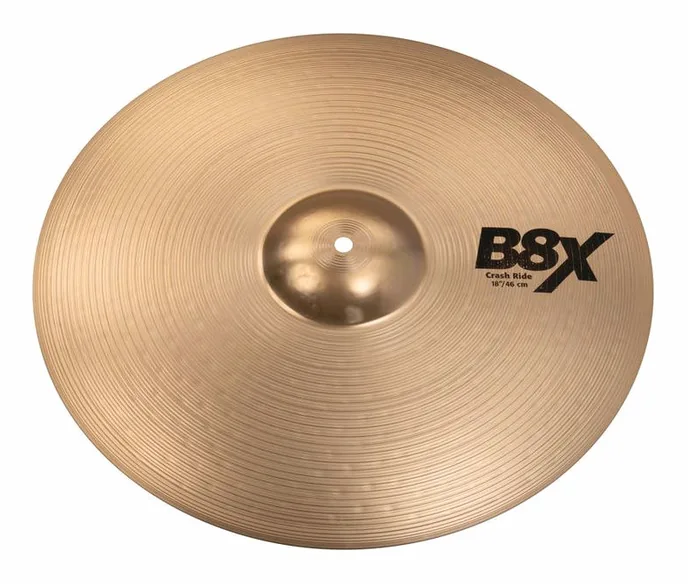 Sabian 18" B8X Crash Ride, de face sur fond neutre