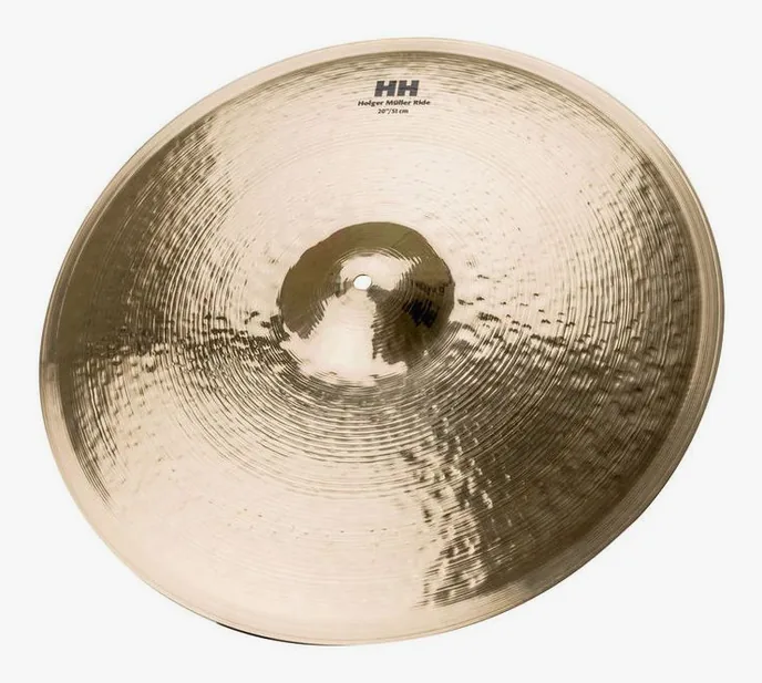 Sabian 20" Ride Holger Müller Sign., de face sur fond neutre