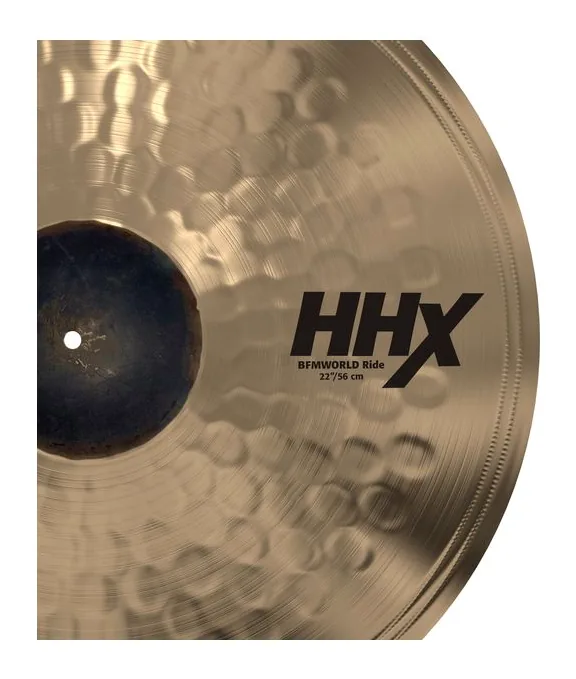 Sabian 22" HHX BFM World Ride Cymbal, vue de profil, photo 4