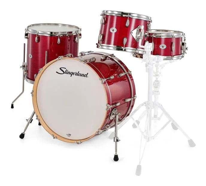 Slingerland 22" Studio King 4pc w/SN RCR, de face sur fond neutre