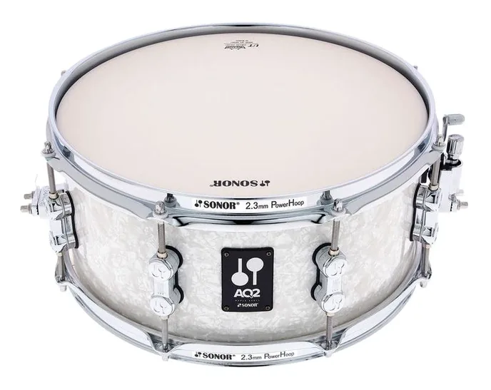 Sonor 13"x06" AQ2 Snare Drum WHP, vue de près, de face