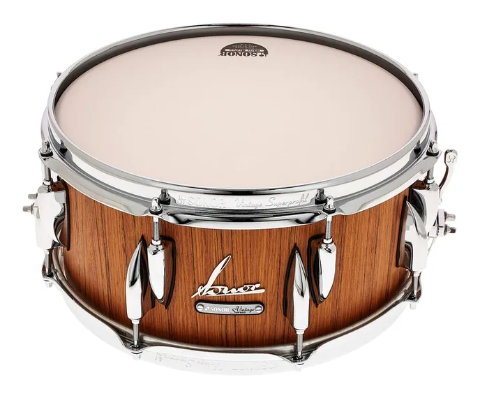 Sonor 13"x6" Vintage Snare Teak, sur fond neutre