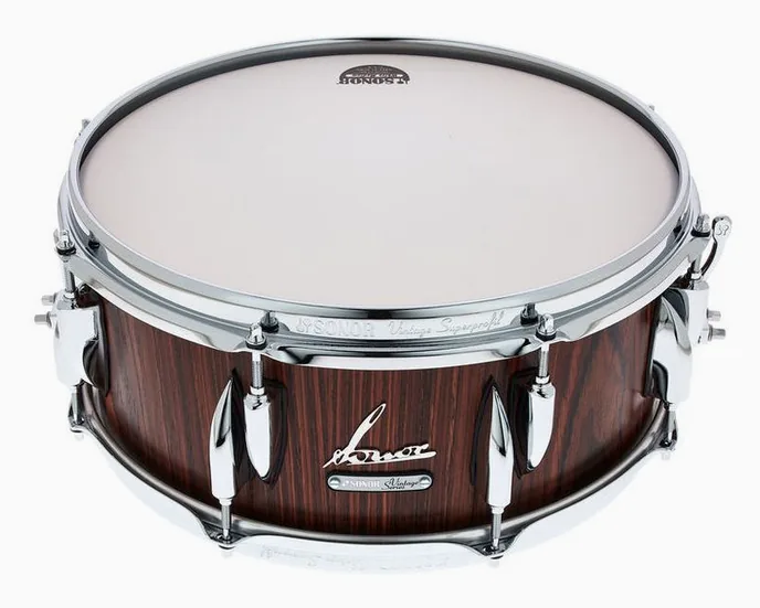 Sonor 14"x5,75" Vintage Snare Rosew., vue de près, de face