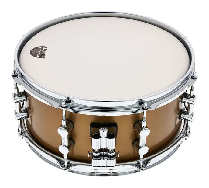 Sonor SQ1 13"x6" Snare Satin Gold, sur fond neutre, photo 2