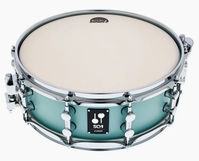 Sonor SQ1 14"x5" Snare Cruiser Blue, de face sur fond neutre
