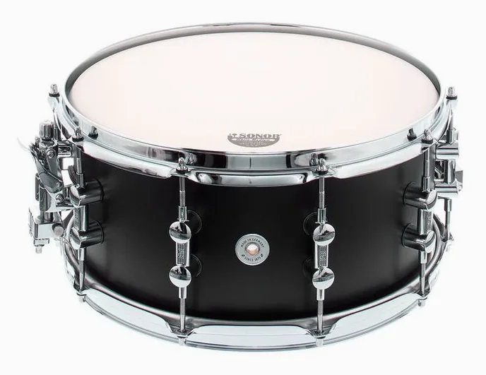 Sonor SQ1 14"x6,5" Snare GT Black, vue de près, de face