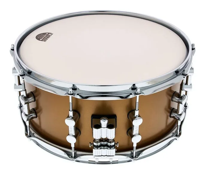 Sonor SQ1 14"x6,5" Snare Satin Gold, vue de face, photo 2