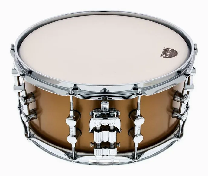 Sonor SQ1 14"x6,5" Snare Satin Gold, vue de trois quarts, photo 3