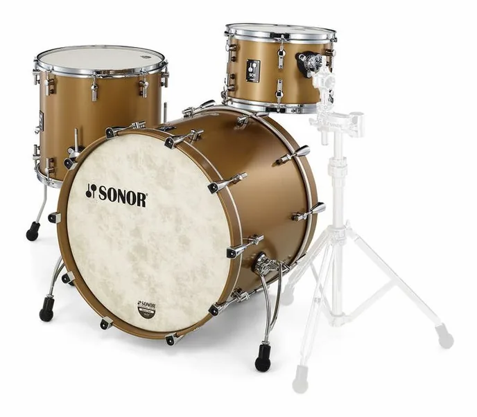 Sonor SQ1 Studio GT Satin Gold Metal, de face sur fond neutre