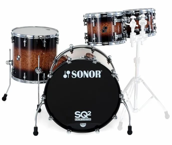 Sonor SQ2 Beech Walnut Brown Burst, vue de face, photo 2