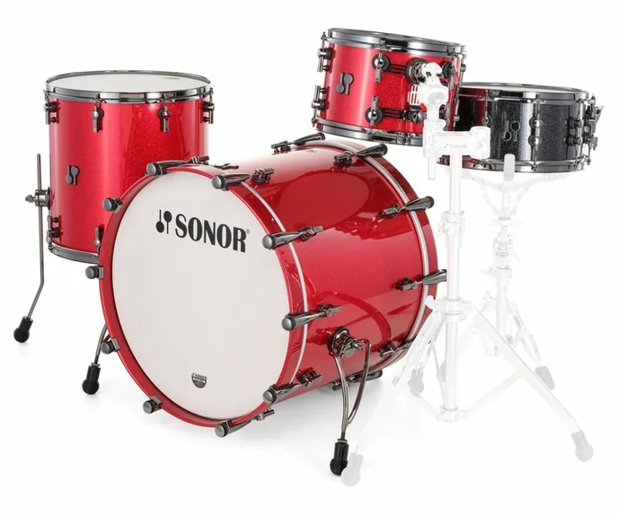 Sonor SQ2 Birch Red Sparkle, sur fond neutre
