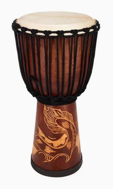 Terre Djembe Carved Dragon 60cm, vue de dessus, photo 2