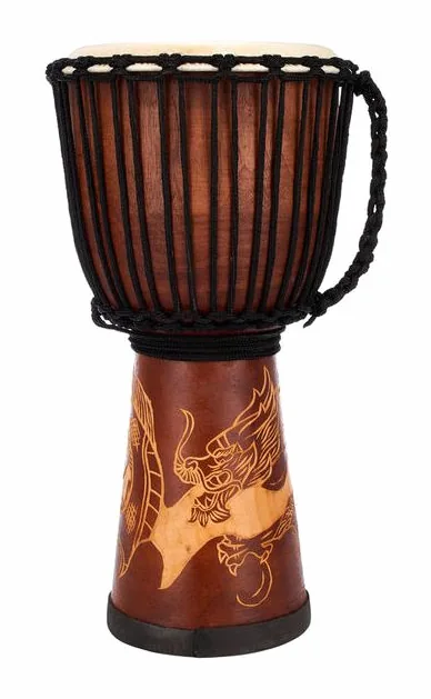 Terre Djembe Carved Dragon 60cm, vue de près, photo 3