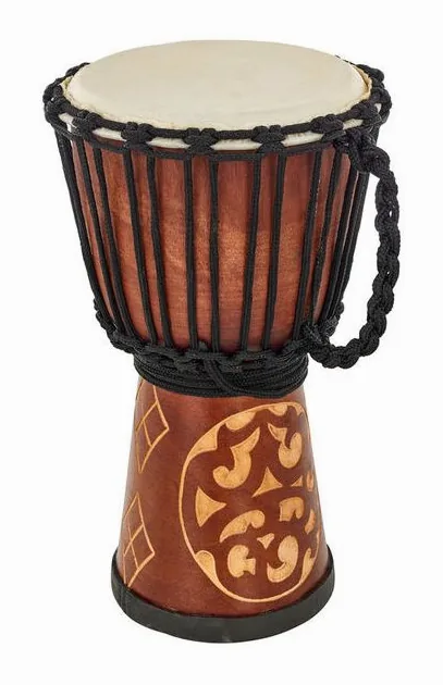 Terre Djembe Carved Ornament 40cm, vue de près, photo 2