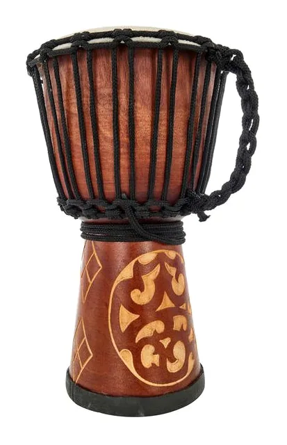 Terre Djembe Carved Ornament 40cm, sur fond neutre, photo 3