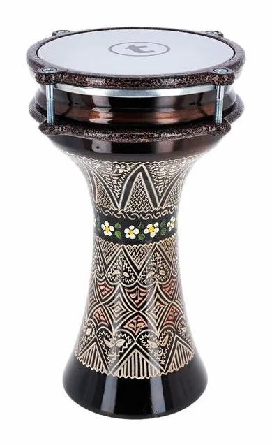 Thomann 6" Engraved Copper Darabuka, vue de près, de face