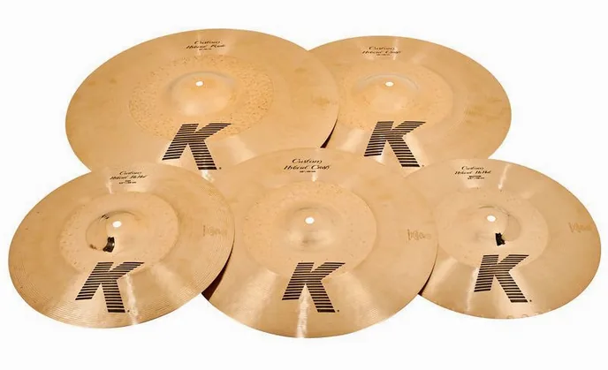 Zildjian K Custom Hybrid Cymbal Pack, de face sur fond neutre
