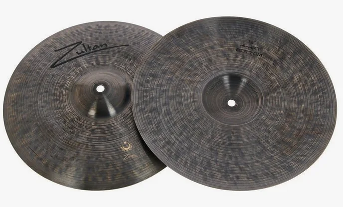 Zultan 13" Hi-Hat Medium Dark Matter, vue de trois quarts, photo 3