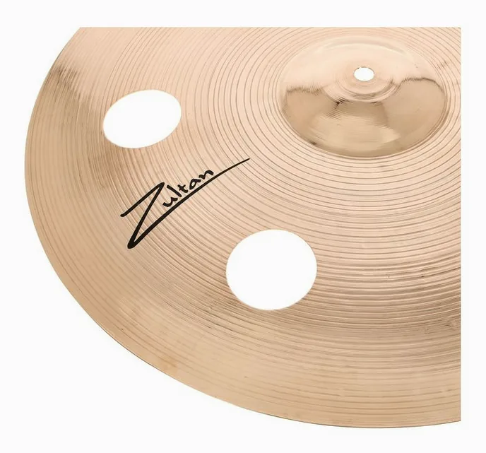 Zultan 18" Rock Beat Crash Holey, vue de trois quarts, photo 4